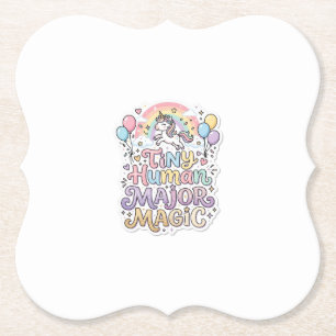 Dessous-de-verre En Papier Licorne Tiny Human Major Magic Premium Vector Vect