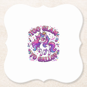 Dessous-de-verre En Papier Licorne Trop Glamour pour Galoper Impression sur D