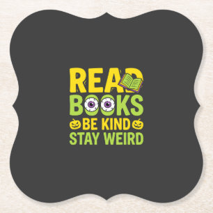 Dessous-de-verre En Papier Livres de lecture d'Halloween Soyez gentil Restez