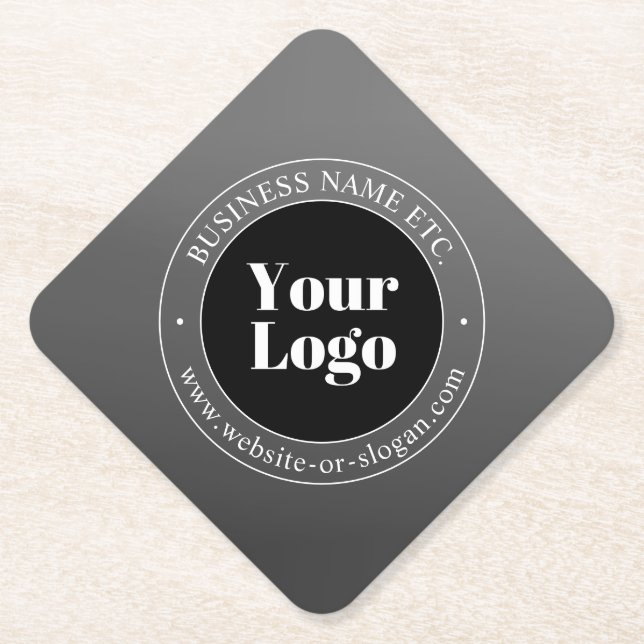 Dessous-de-verre En Papier Logo d'entreprise ou design & texte modifiable (Devant)