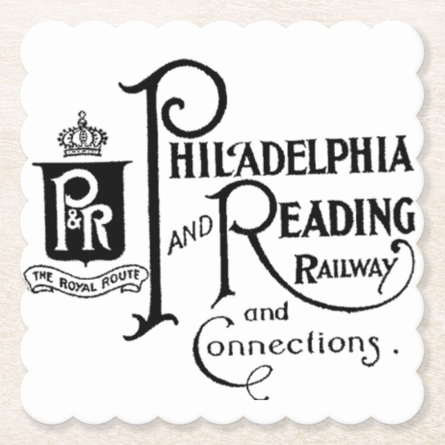 Dessous-de-verre En Papier Logo du chemin de fer Philadelphie et Lecture     (Devant)