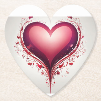Dessous-de-verre En Papier Logo du coeur - Symbole intemporel de l'amour et d