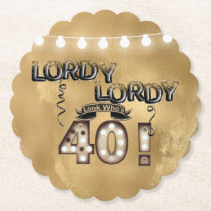 Dessous-de-verre En Papier Lordy Lordy Look qui a 40 ballons d'anniversaire