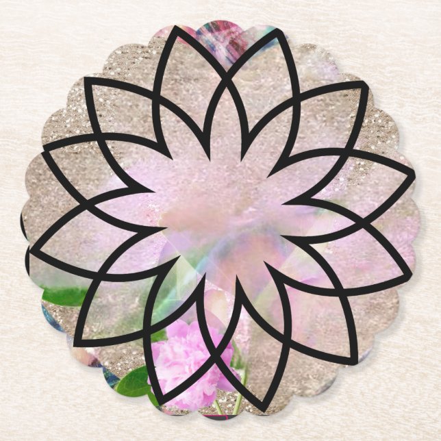 Dessous-de-verre En Papier Lotus Blossom Floral Springtime (Devant)