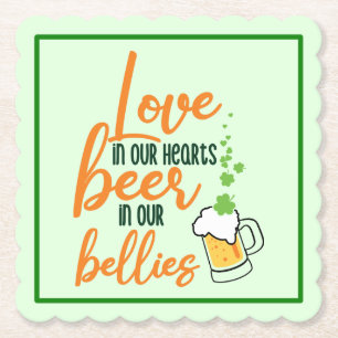 Dessous-de-verre En Papier Love & Beer St. Patrick’s Day Fun-61146 Sweat - sh