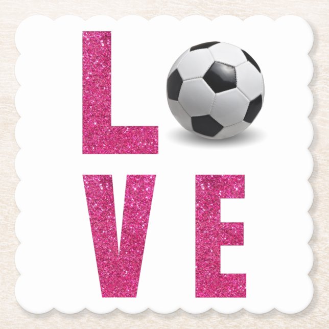 Dessous-de-verre En Papier Love Soccer (Devant)