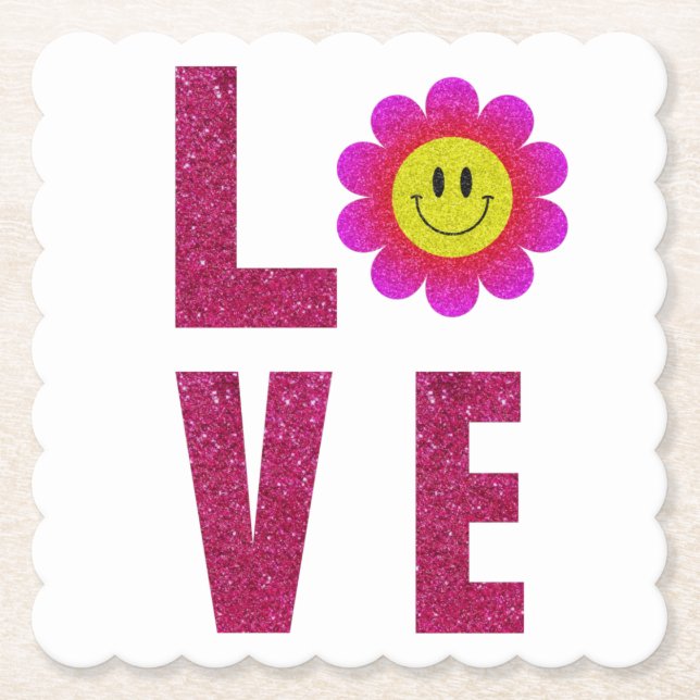Dessous-de-verre En Papier Love Sunflower (Devant)