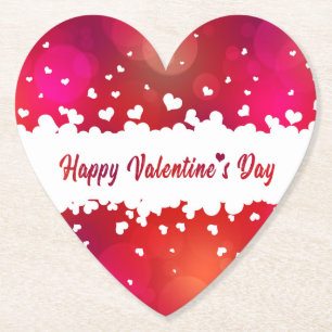 Dessous-de-verre En Papier Lovely Heureuse Sainte-Valentin Heart Dessous de v