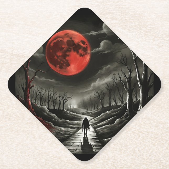 Dessous-de-verre En Papier Lune de sang (Devant)