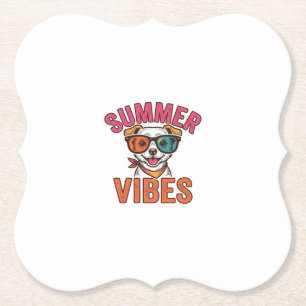 Dessous-de-verre En Papier Lunettes de soleil pour chien ambiance estivale De