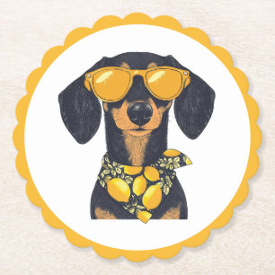 Dessous-de-verre En Papier Lunettes de soleil pour chien de race Dachshund co