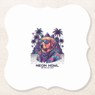 Dessous-de-verre En Papier Lunettes de soleil pour chien rétro Neon Howl K9 U