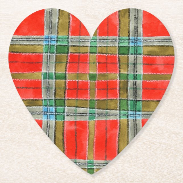 Dessous-de-verre En Papier MAC BAIN TARTAN Dessous de verre de papier cardiaq (Devant)