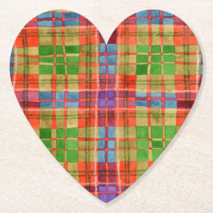 Dessous-de-verre En Papier MAC RAE TARTAN Dessous de verre de papier cardiaqu