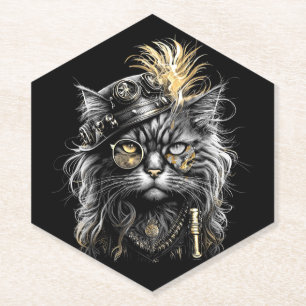 Dessous-de-verre En Papier Magnifique chat steampunk