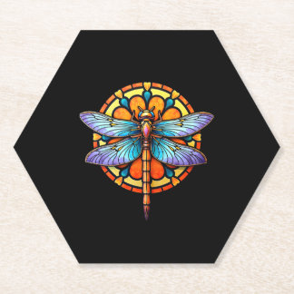 Dessous-de-verre En Papier Mandala Dragonfly Luminous Sacred Geometry Spiritu