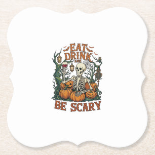 Dessous-de-verre En Papier Manger Boire Être Squelette Épouvantable Halloween