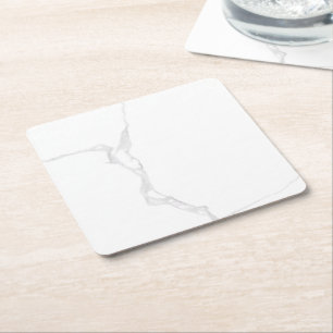 Dessous-de-verre En Papier Marbre Blanc