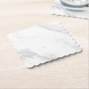 Dessous-de-verre En Papier Marbre Blanc