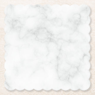 Dessous-de-verre En Papier Marbre Blanc Moderne
