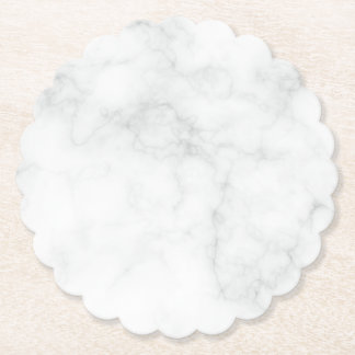 Dessous-de-verre En Papier Marbre Blanc Moderne