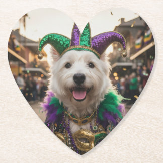 Dessous-de-verre En Papier Mardi Gras Dog Jester Costume