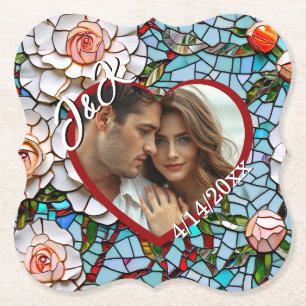 Dessous-de-verre En Papier Mariage de mosaïque en verre et carrelage personna