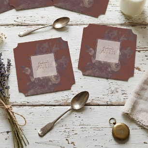 Dessous-de-verre En Papier Mariage Élégant Vintage Rustique Brique Floral
