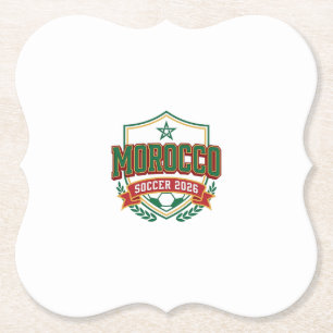 Dessous-de-verre En Papier Maroc Football 2026 Football Gras Pays Typographie