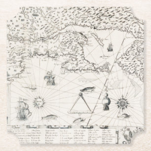 Dessous-de-verre En Papier Medieval World Map Québec Nouvelle-France America