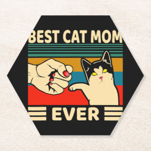 Dessous-de-verre En Papier Meilleur Chat Maman Jamais Femmes Vintage Bump Fit