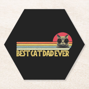 Dessous-de-verre En Papier Meilleur Chat Papa Jamais Chemise Amoureux de les