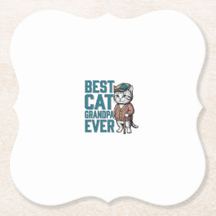 Dessous-de-verre En Papier Meilleur Grand-Père Chat De Tous Les Temps T-Shirt