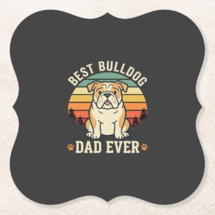 Dessous-de-verre En Papier Meilleur papa bouledogue de tous les temps vecteur