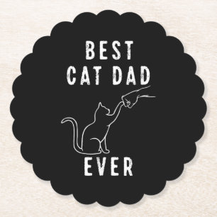 Dessous-de-verre En Papier Meilleur Papa Chat du Monde Papa Chat Paw Coup de 