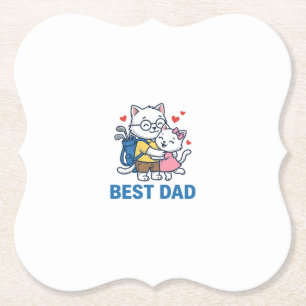 Dessous-de-verre En Papier Meilleur Papa Golf Chat Câlin Mignon Design Vector