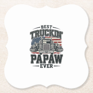 Dessous-de-verre En Papier Meilleur Papaw de camionnage jamais Vintage vecteu