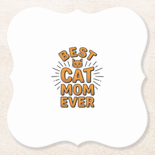 Dessous-de-verre En Papier Meilleure maman de chat jamais design de gravure v