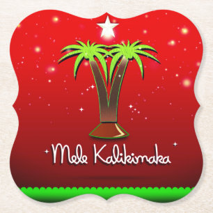 Dessous-de-verre En Papier Mele Kalikimaka Palm Tree pour Noël