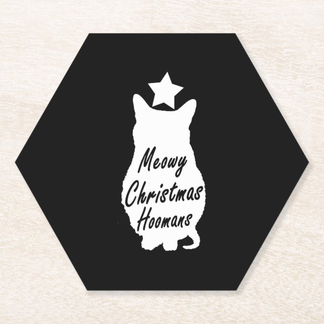 Dessous-de-verre En Papier MEOWY Christmas (Devant)
