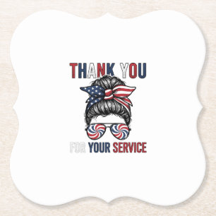 Dessous-de-verre En Papier Merci pour votre service patriotique Bun Shi sale