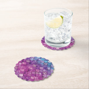 Dessous-de-verre En Papier Mermaid Anniversaire rose pourpre