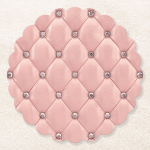 Dessous-de-verre En Papier Métallurique Tufté Rose