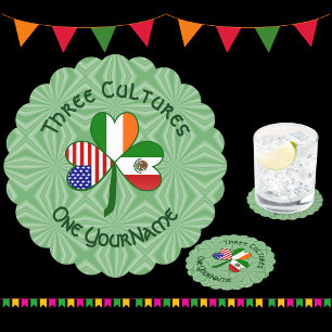 Dessous-de-verre En Papier Mexique irlandais Etats-Unis drapeaux Shamrock per