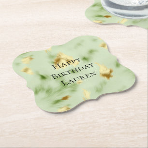 Dessous-de-verre En Papier Mint Green Gold Cowhide