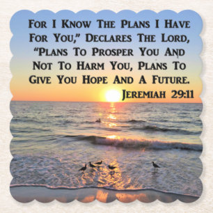 DESSOUS-DE-VERRE EN PAPIER MISE À JOUR DE JEREMIAH 29:11 SUNRISE