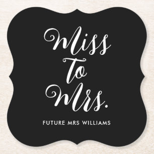 Dessous-de-verre En Papier Mlle à Mme Fête des mariées moderne