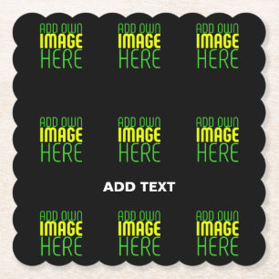 DESSOUS-DE-VERRE EN PAPIER MODÈLE DE TEXTE D'IMAGE NOIRE SIMPLE ET MODERNE