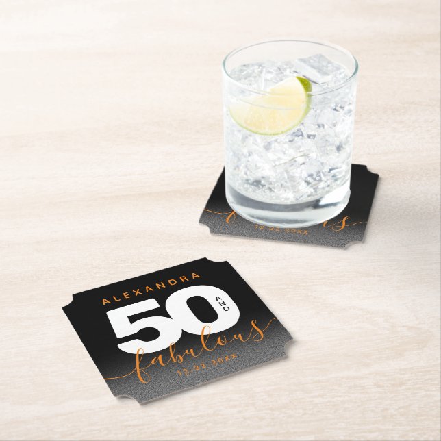 Dessous-de-verre En Papier Moderne Girly Orange 50 et fabuleux (En situation)