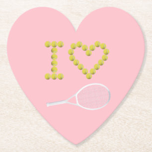 Dessous-de-verre En Papier Moderne I Love Tennis Rose